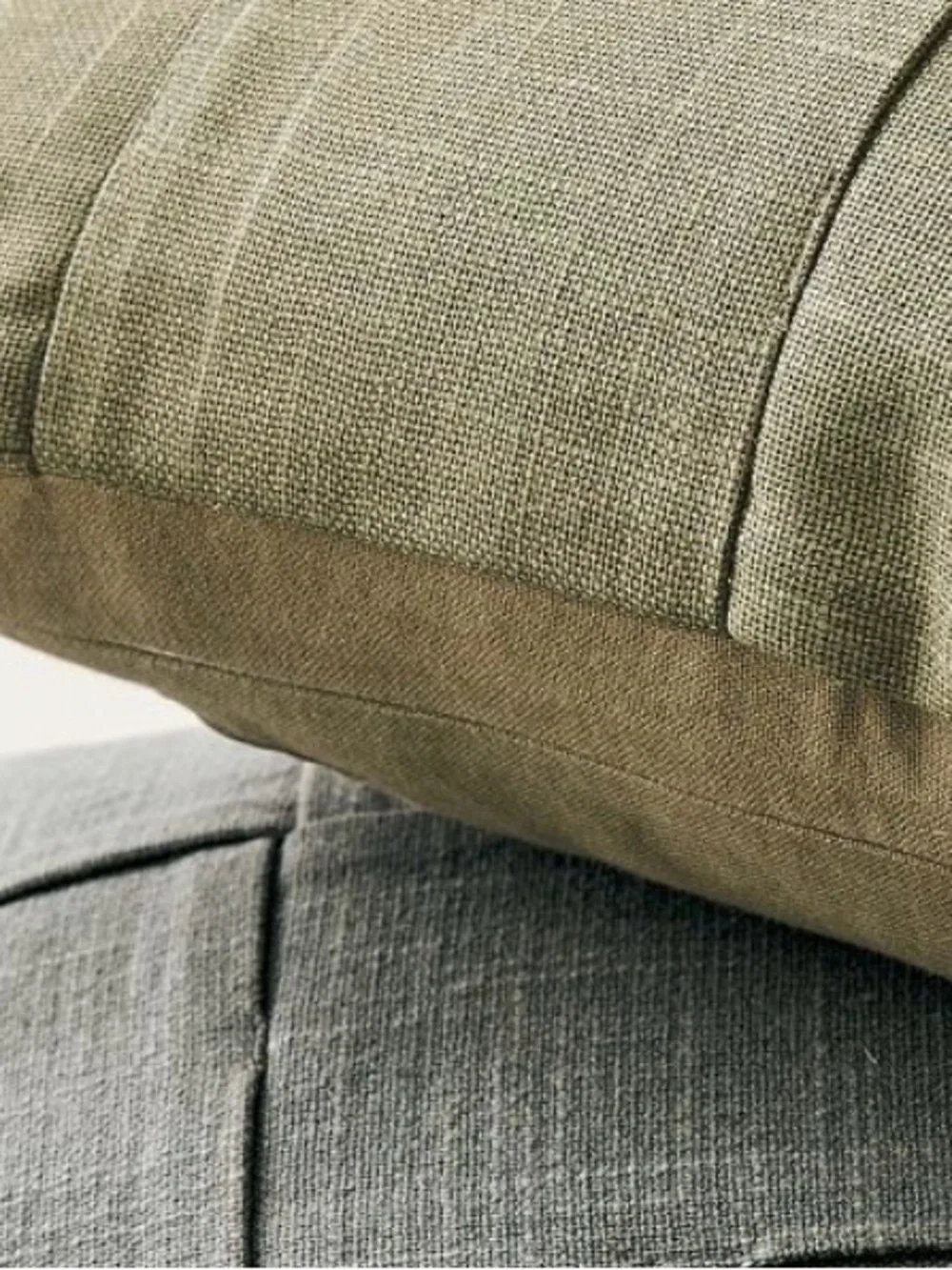 West Elm Sage Green Washed Basketweave Decorative Pillow-COVER ONLY